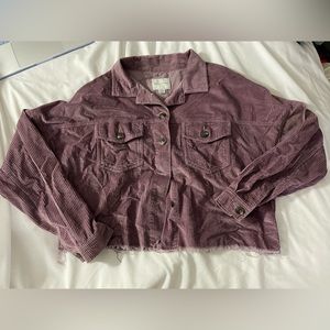 american eagle purple corduroy cropped jacket